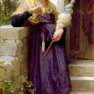 Fileuse 1873 The Spinner girl canvas art print by William Adolphe Bouguereau