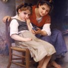 Petite boudeuse 1888 The little sulk girls canvas art print by William Adolphe Bouguereau