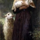 L'agneau nouveau-né 1873 The Newborn Lamb canvas art print by William Adolphe Bouguereau