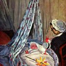 Jean Monet in the Cradle baby canvas art print by Claude Monet