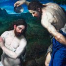 The Baptism of Christ Christian Jesus canvas art print by Bordone