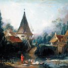 Landscape Near Beauvais 1740s canvas art print by Francois Boucher