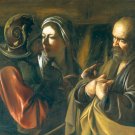 The Denial of Saint Peter Bible Christian canvas art print Caravaggio