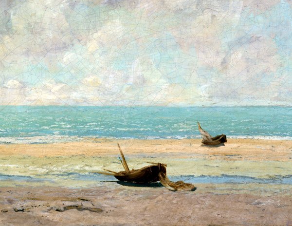 The Calm Sea 1869 Detail seascape canvas art print by Gustave Courbet