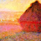 Heap of Hay in the Sunset landscape canvas art print by Claude Monet