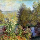 Corner of the Garden at Montgeron 1876 flower landscape canvas art print by Claude Monet