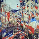 Rue St. Denis Celebration 30 June 1878 cityscape canvas art print by Claude Monet