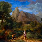 Mercury and Battus landscape canvas art print by Jean-Francois Millet