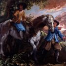 King Charles II on Humphrey Penderel's Mill Horse ca 1672 horses canvas art print by Isaac Fuller
