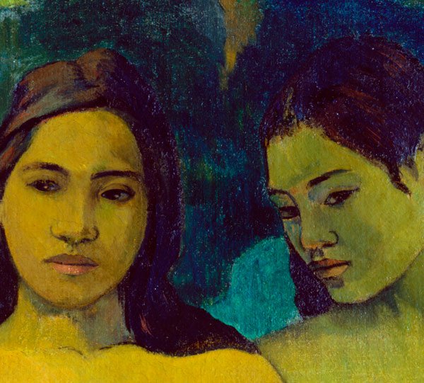 Two Tahitian Women Canvas Art Print By Paul Gauguin