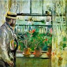 Eugène Manet auf der Isle of Wight 1875 man water landscape canvas art print by Berthe Morisot