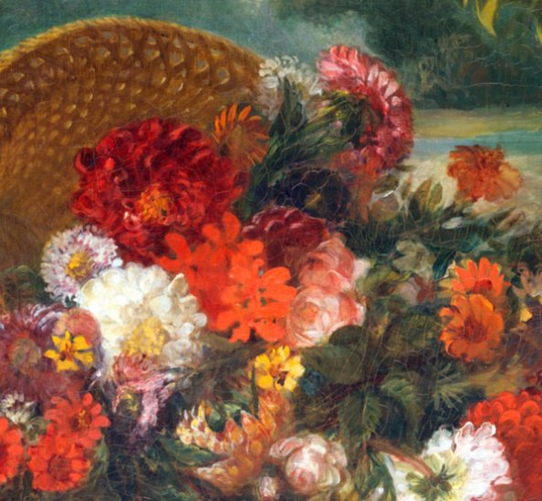 Basket of Flowers 1849 still life canvas art print by Eugène Delacroix