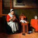 The Lacemaker ca 1657 woman genre canvas art print by Nicolaes Maes