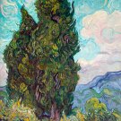 Cypresses 1889 landscape trees canvas art print by Vincent van Gogh