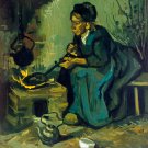 Peasant Woman Cooking by a Fireplace 1885 canvas art print by Vincent van Gogh