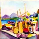 Landscape at Hammamet water river canvas art print by Franz Marc