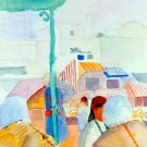 Market in Tunis cityscape people canvas art print by Franz Marc