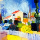 The Bright House cityscape canvas art print by Franz Marc