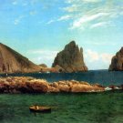 Capri Italian island in the Tyrrhenian Sea Italy seascape canvas art print by Albert Bierstadt