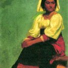 Costume Study of a Seated Woman canvas art print by Albert Bierstadt