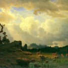 Thunderstorms in the Rocky Mountains landscape canvas art print by Bierstadt