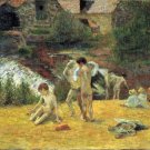 Bathing in the Mill of Bois d'Amour canvas art print by Paul Gauguin