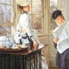 The Messages Read woman canvas art print by Tissot