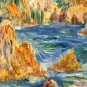 The Beach at Guernsey 1895 women children people canvas art print by Pierre-Auguste Renoir