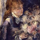 Woman with Lilacs portrait flowers canvas art print by Pierre-Auguste Renoir