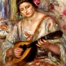 Girl with Mandolin woman canvas art print by Pierre-Auguste Renoir