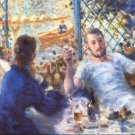 The Rowers Lunch men boat water landscape canvas art print by Pierre-Auguste Renoir