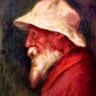 Self Portrait with white hat man canvas art print by Pierre-Auguste Renoir