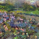 Rose Garden flowers landscape canvas art print by Pierre-Auguste Renoir