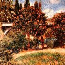 Railway bridge of Chatou landscape canvas art print by Pierre-Auguste Renoir