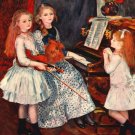 Portrait The Daughters of Catulle Mendes 1888 girls piano canvas art print by Pierre-Auguste Renoir