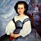 Portrait of Mademoiselle Romaine Lancaux 1864 girl canvas art print by Pierre-Auguste Renoir