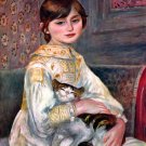 Portrait of Mademoiselle Julie Manet with Cat 1887 canvas art print by Pierre-Auguste Renoir