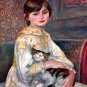 Portrait of Mademoiselle Julie Manet with Cat 1887 canvas art print by Pierre-Auguste Renoir