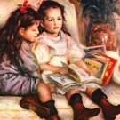 Portrait of Jean and Genevieve Caillebotte 1895 girls canvas art print by Pierre-Auguste Renoir