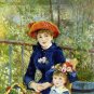 On the Terrace 1881 woman girl flowers water landscape canvas art print by Pierre-Auguste Renoir