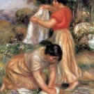 Laundresses 1912 women cloths river water landscape canvas art print by Pierre-Auguste Renoir
