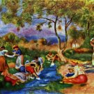 Laundresses women river water landscape canvas art print by Pierre-Auguste Renoir