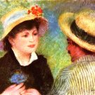 The Rowers Les Canotiers 1881 detail woman man canvas art print by Pierre-Auguste Renoir