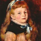 Mademoiselle Grimprel with Blue Hair Band portrait girl canvas art print by Pierre-Auguste Renoir