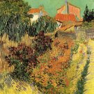 Garden Behind a House flowers landscape canvas art print by Vincent van Gogh