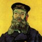 Portrait of the Postman Joseph Roulin man canvas art print by Vincent van Gogh