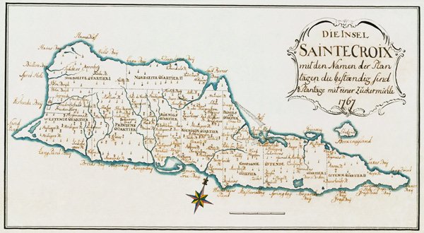 St. Croix 1767 Vintage Map Reproduction - 13x19 Inch Nautical Wall Art