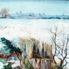 Snowy Landscape with Arles in the Background canvas art print by Vincent van Gogh