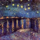 Starry Night Over the Rhone water landscape canvas art print by Vincent van Gogh