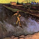 The Sower Outskirts of Arles in the Background man landscape canvas art print by Vincent van Gogh